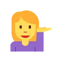 Woman tipping hand cartoon animated emoji
