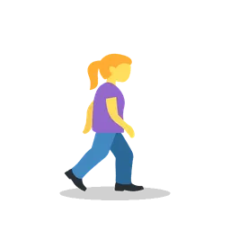 Woman walking facing right animated emoji