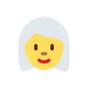 Woman: white hair cartoon animated emoji