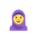 Woman with headscarf cartoon animated emoji