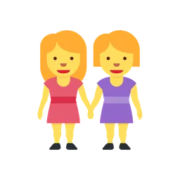 Women holding hands animated emoji