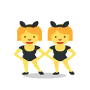 Women with bunny ears cartoon animated emoji