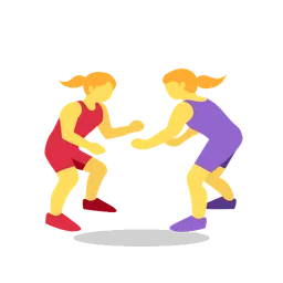 Women wrestling animated emoji