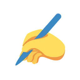 Writing hand animated emoji
