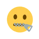 Zipper-mouth face cartoon animated emoji