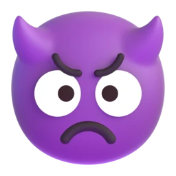 Angry face with horns animated emoji
