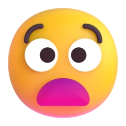 Anguished face animated emoji