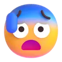 Anxious face with sweat 3D animated emoji