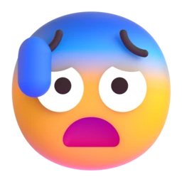 Anxious face with sweat animated emoji