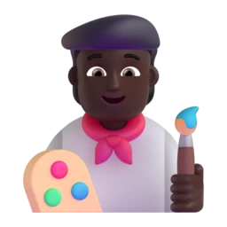 Artist: dark skin tone animated emoji