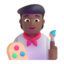 Artist: medium-dark skin tone animated emoji