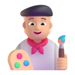 Artist: medium-light skin tone animated emoji