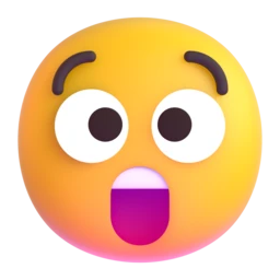 Astonished face animated emoji