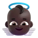 Baby angel: dark skin tone 3D animated emoji