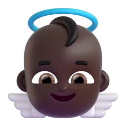 Baby angel: dark skin tone animated emoji