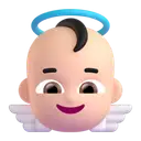 Baby angel: light skin tone 3D animated emoji