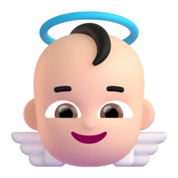 Baby angel: light skin tone animated emoji