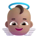 Baby angel: medium skin tone 3D animated emoji