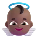 Baby angel: medium-dark skin tone 3D animated emoji