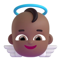 Baby angel: medium-dark skin tone animated emoji