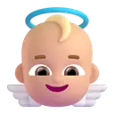 Baby angel: medium-light skin tone 3D animated emoji