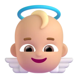 Baby angel: medium-light skin tone animated emoji