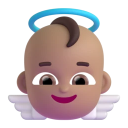 Baby angel: medium skin tone animated emoji