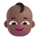 Baby: medium-dark skin tone 3D animated emoji