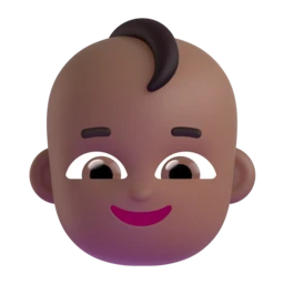 Baby: medium-dark skin tone animated emoji