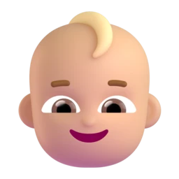 Baby: medium-light skin tone animated emoji