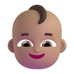 Baby: medium skin tone animated emoji