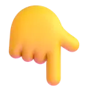 Backhand index pointing down 3D animated emoji