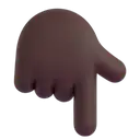 Backhand index pointing down: dark skin tone 3D animated emoji
