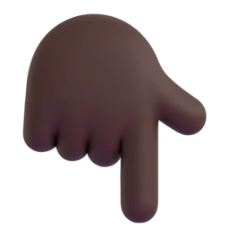 Backhand index pointing down: dark skin tone animated emoji