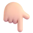 Backhand index pointing down: light skin tone 3D animated emoji