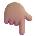 Backhand index pointing down: medium skin tone 3D animated emoji
