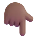 Backhand index pointing down: medium-dark skin tone 3D animated emoji