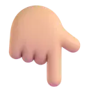 Backhand index pointing down: medium-light skin tone 3D animated emoji