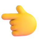 Backhand index pointing left 3D animated emoji