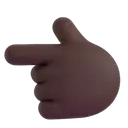 Backhand index pointing left: dark skin tone 3D animated emoji