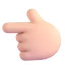 Backhand index pointing left: light skin tone 3D animated emoji