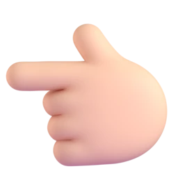 Backhand index pointing left: light skin tone animated emoji