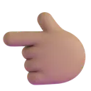 Backhand index pointing left: medium skin tone 3D animated emoji