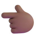 Backhand index pointing left: medium-dark skin tone 3D animated emoji