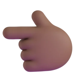 Backhand index pointing left: medium-dark skin tone animated emoji