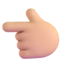 Backhand index pointing left: medium-light skin tone 3D animated emoji