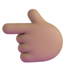 Backhand index pointing left: medium skin tone animated emoji