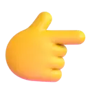 Backhand index pointing right 3D animated emoji