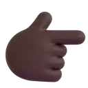 Backhand index pointing right: dark skin tone 3D animated emoji