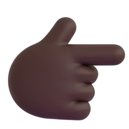 Backhand index pointing right: dark skin tone animated emoji